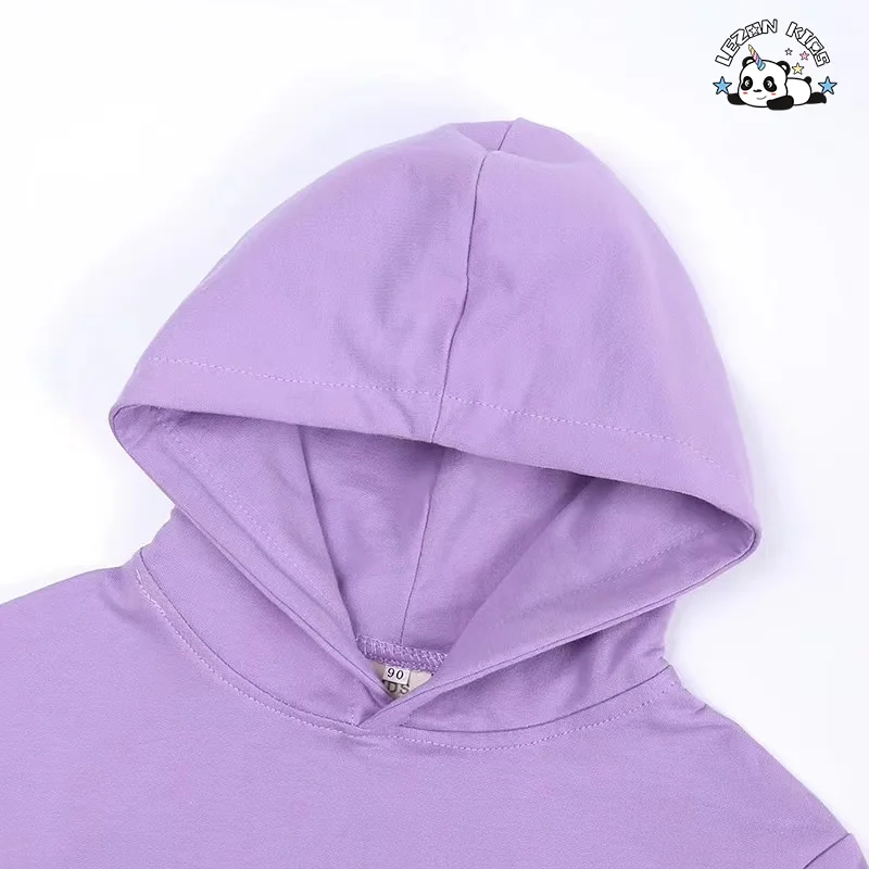 LEZONKIDS - High Quality Colorful Fabric Customization Cotton Pullover Youth Clothing Sets Girls